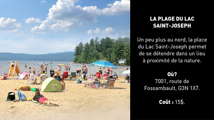 La plage du Lac Saint-Joseph