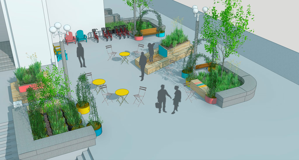 Faubourg St-Jean: Un parvis vert et reposant