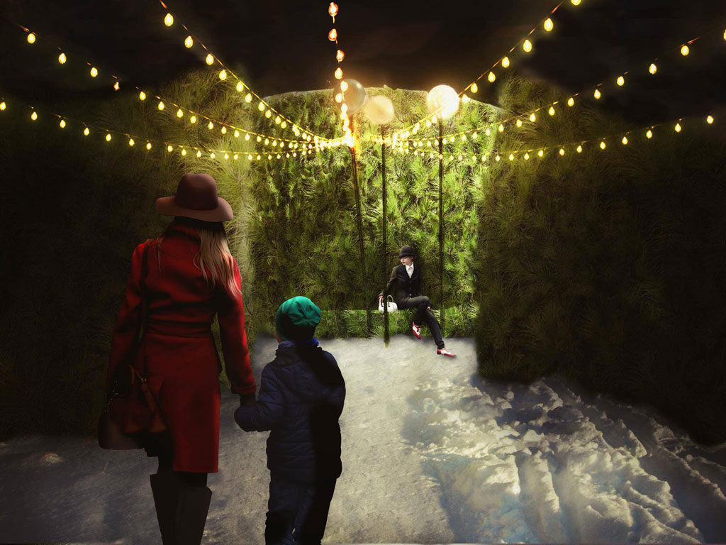 Une place publique hivernale dans St-Jean-Baptiste