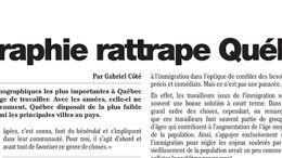 La démographie rattrape Québec