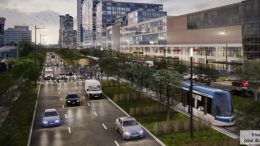 Image du tramway sur le boulevard Laurier