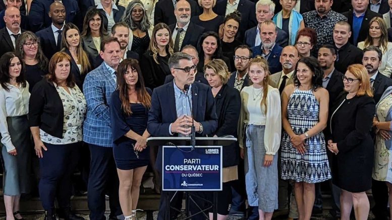 Éric Duhaime et les candidats du Parti Conservateur