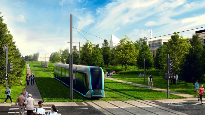 Modélisation du tramway de Québec. Crédit photo : Tramway de Québec