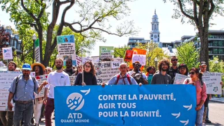 Manifestation du 23 mai 2024 du Collectif pour un Québec sans pauvreté.