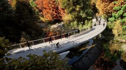 Image de la future passerelle du sentier multifonctionnel quatre saisons au Parc Chauveau.