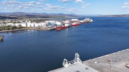 Vue aérienne du port de Québec.