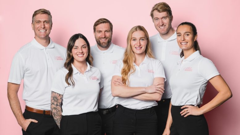 Les associés des Franchises Crèmerie Chez Mamie : Sébastien Abbatiello, Stéphanie Périgny, Guillaume Jr Abbatiello, Elisabeth Abbatiello, Frédéric Abbatiello et Katarina Abbatiello