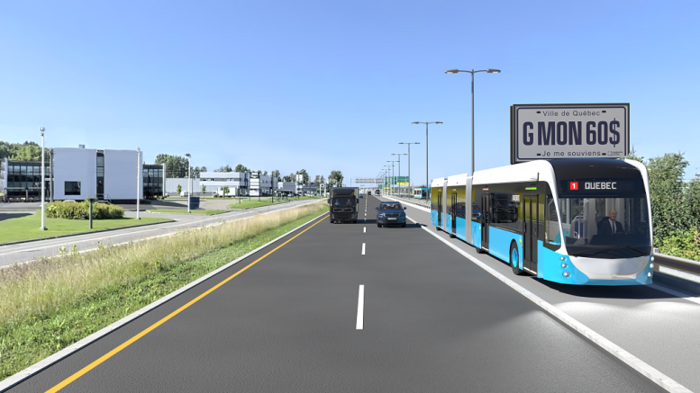 Le SRB proposé par Leadership Québec passerait sur le boulevard Charest. (Image: Leadership Québec)