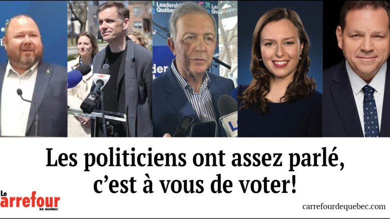 les cinq chefs de partis de Québec .