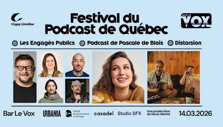 La première édition du Festival du podcast de Québec sera présentée le 14 mars au bar Le Vox.