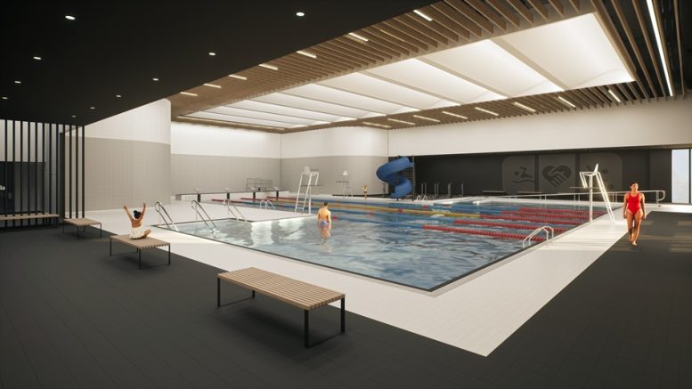 Perspective de la piscine du centre communautaire Ferland (Image: Ville de Québec)