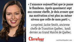 Le parti Transition Québec poursuivra donc son chemin sans Jackie Smith.