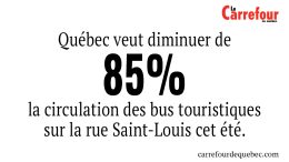 Québec veut diminuer de 85% la circulation des bus touristiques sur la rue Saint-Louis cet été.