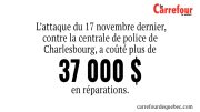 L’attaque du 17 novembre dernier, contre la centrale de police de Charlesbourg, a coûté  37 000 $. 