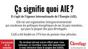 L'AIE est l’Agence Internationale de l’Énergie