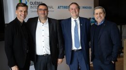Québec International a dévoilé son bilan économique 2025 accompagnées du maire de Québec, Bruno Marchand, et du ministre responsable de la Capitale-Nationale, Jean-François Simard. (Crédit photo: Québec International)