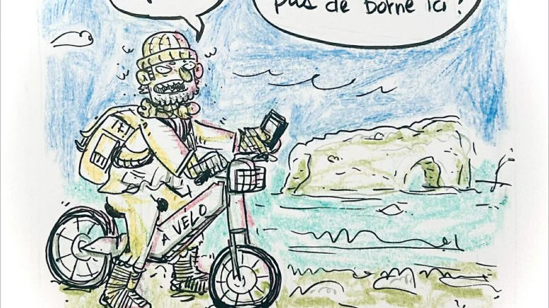C’est le populaire service àVélo qui fait l’objet du coup de crayons de notre ami, l’illustrateur Luc Sanschagrin ce mois-ci.