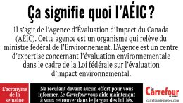 L’AÉIC est l’Agence d’Évaluation d’Impact du Canada.