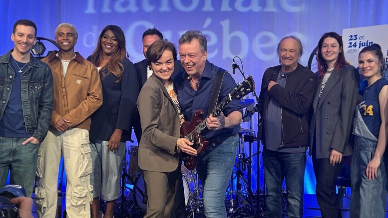Christine Fréchette était présente pour l'annonce des artistes qui se produiront le 23 juin sur les plaines d'Abraham. (Photo : Xavier Renald)