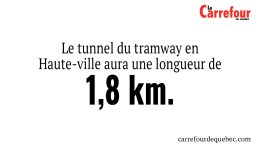 Le tunnel du tramway en Haute-ville aura une longueur de 1,8 km et reliera la colline Parlementaire à Saint-Roch.