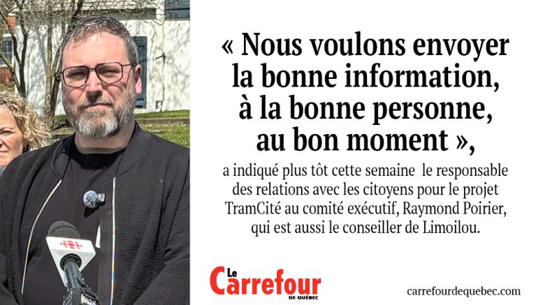 La Ville de Québec informera dorénavant les citoyens par texto ou par courriel des entraves causés par le chantier du tramway.