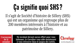 La SHS est la Société d’histoire de Sillery