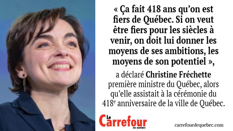 Christine Fréchette assistait à la cérémonie du 418e anniversaire de la ville de Québec, le 3 juillet.