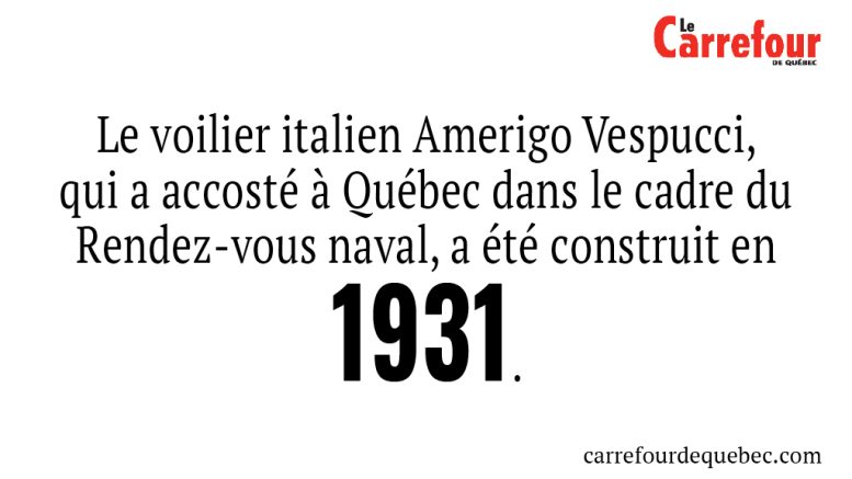 Le voilier italien Amerigo Vespucci, qui a accosté à Québec dans le cadre du Rendez-vous naval, a été construit en 1931.
