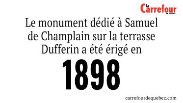 Le monument dédié à Samuel de Champlain sur la terrasse Dufferin a été érigé en 1898
