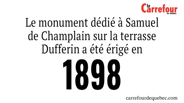 Le monument dédié à Samuel de Champlain sur la terrasse Dufferin a été érigé en 1898
