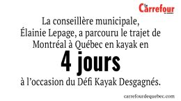 Elaine Lepage et son père étaient accompagnés par 200 autres kayakistes.