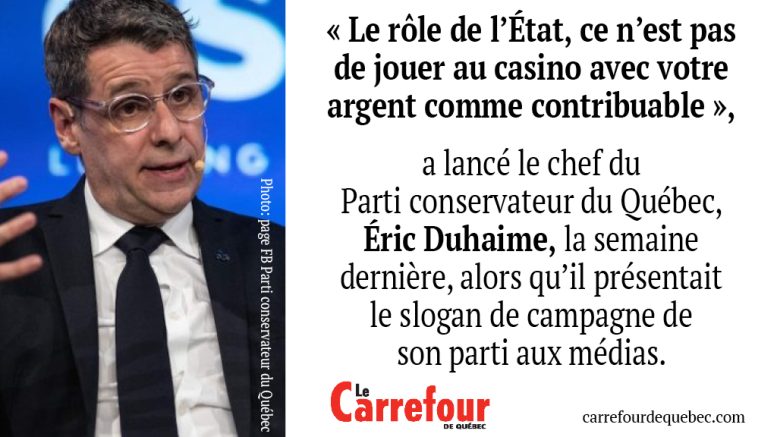 Éric Duhaime a dévoilé un résumé du programme, qui sera décliné durant la campagne électorale.