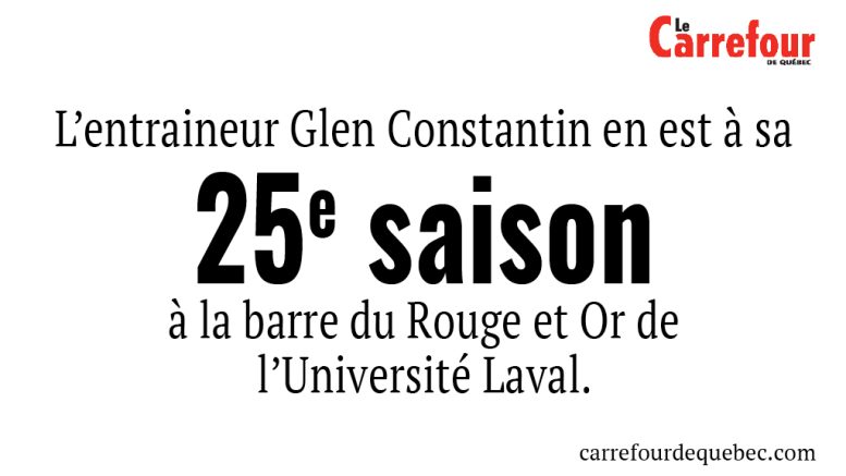 L’entraineur Glen Constantin en est à sa 25e saison à la barre du Rouge et Or de l’Université Laval.
