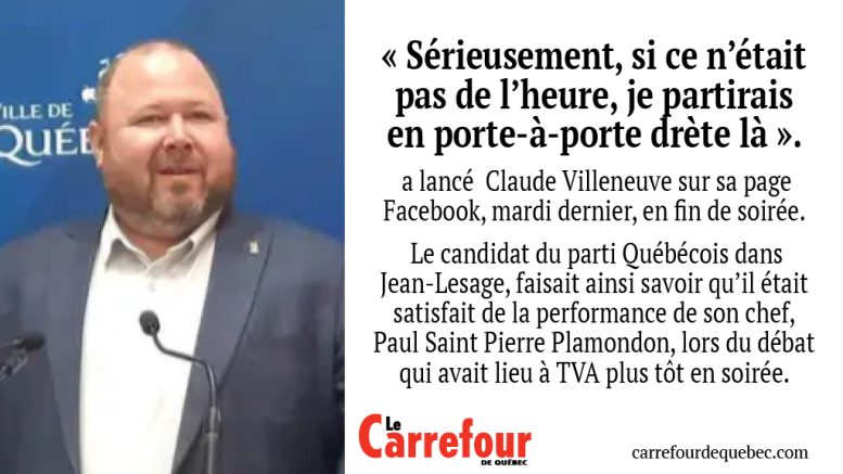 Claude Villeneuve est le candidat du parti Québécois dans Jean-Lesage.