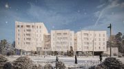 Le nouveau milieu de vie communautaire Yahndawa sur le campus de l'Université Laval. (Image: Lafond Côté Architectes)