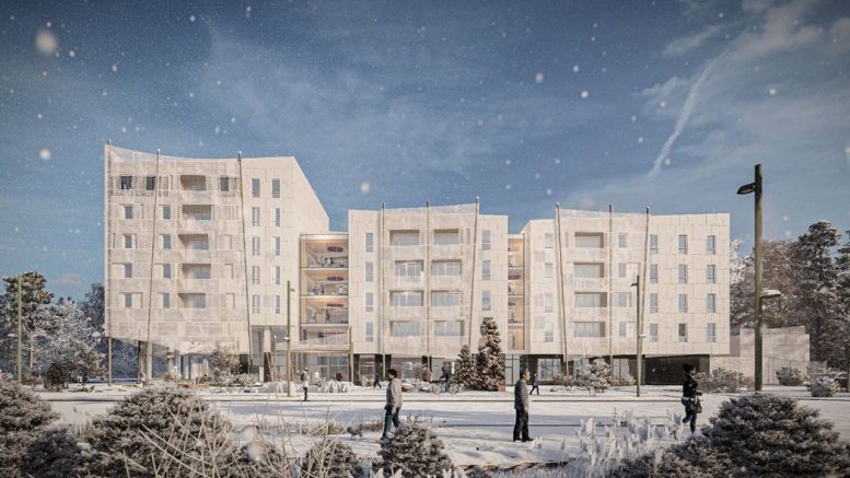 Le nouveau milieu de vie communautaire Yahndawa sur le campus de l'Université Laval. (Image: Lafond Côté Architectes)