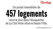 Un projet immobilier de 457 logements verra le jour dans l'écoquartier de La Cité Verte situé en haute Ville.  