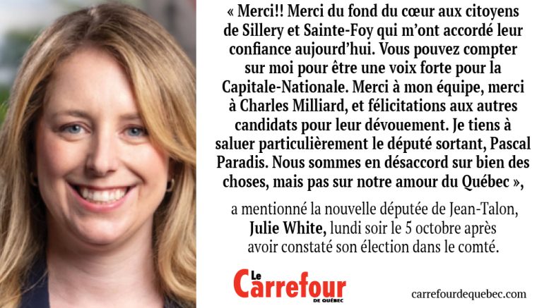 Julie White est la nouvelle députée de Jean-Talon.
