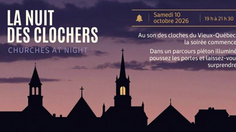 La nuit des clochers est de retour pour une 3ième édition dans le Vieux-Québec. (Image: Église Catholique de Québec)