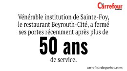 Le restaurant Beyrouth-Cité, a fermé ses portes récemment après plus de 50 ans de service.